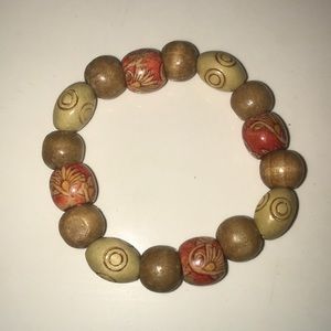 Bracelet wooden Tibetan beads